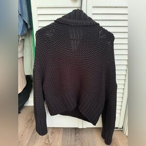 Free people crochet chunky turtle neck sweater